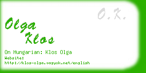 olga klos business card